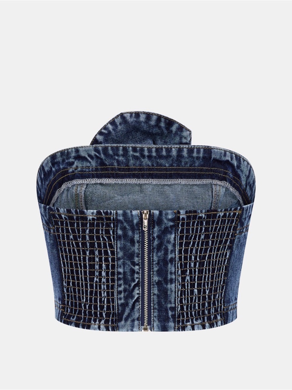 Commense Set Dark Blue Wide Leg High-Rise Jeans and 3d Flower Top - Picture 4 of 8